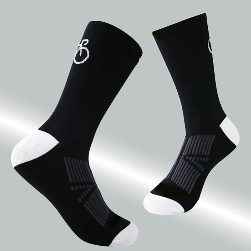 Quick-Drying Bicycle Socks Running Socks Professional Cycling Long Tube Men's And Women's Outdoor Sports 1pair