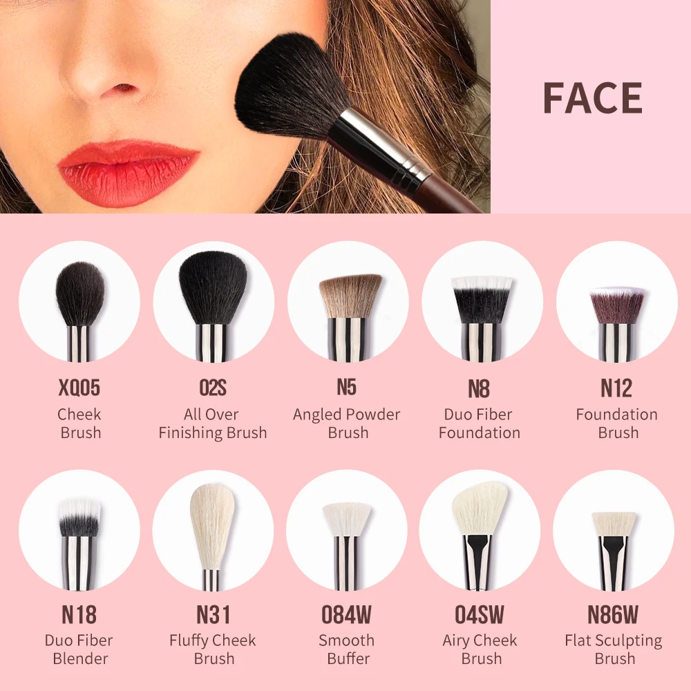 Muf Makeup Brushes Set Loose Powder Brush Blusher Contour Foundation  Bronzer Kabuki Eyeshadow Crease Eye Smudge Liner Brow Brush - Makeup  Brushes - AliExpress