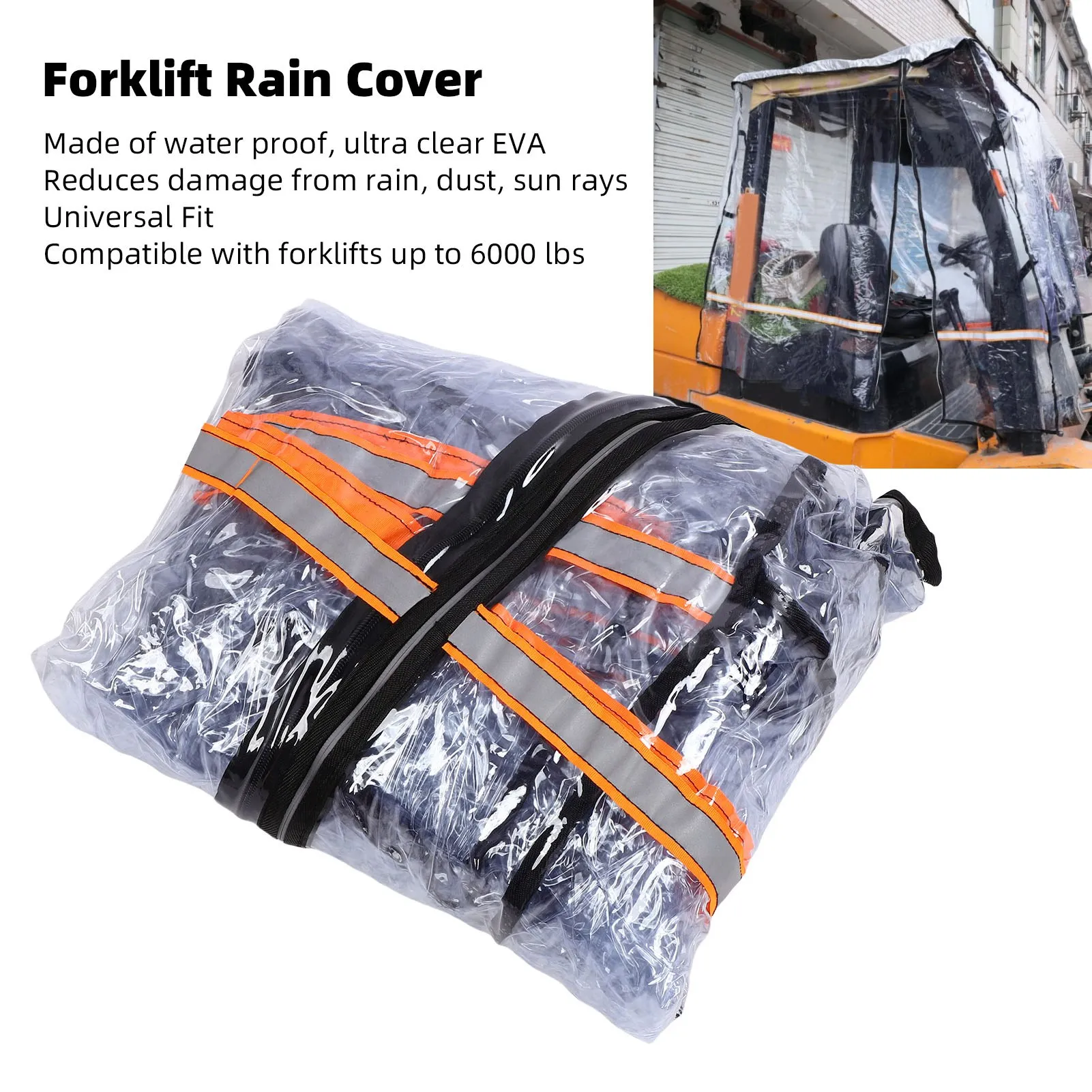 All Weather Forklift Cover Forklift Rain Cover 6000 Lbs Weight Capacity  Clear Forklift Cover EVA for All Weather