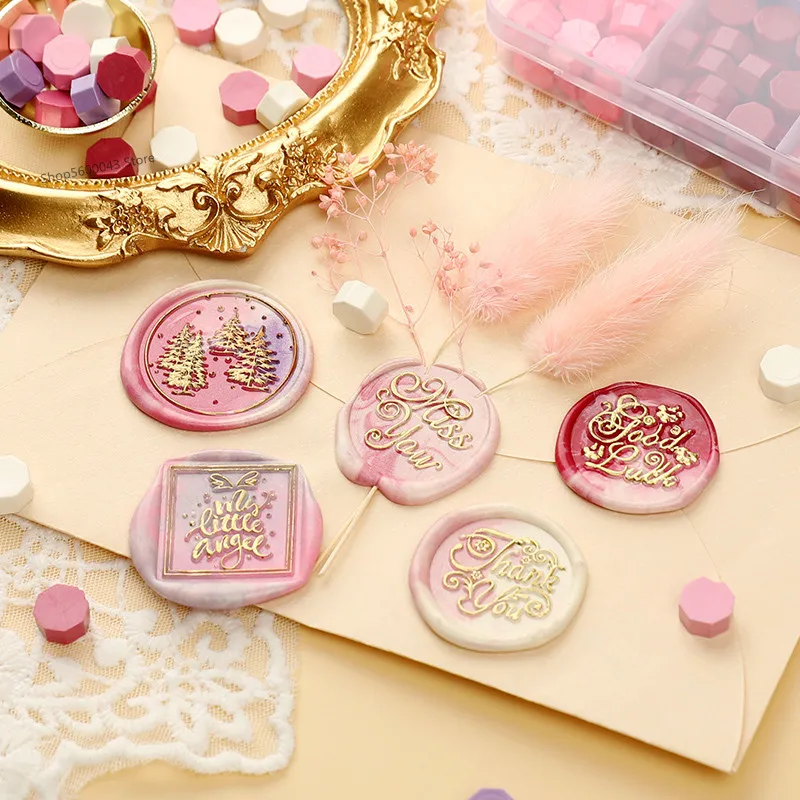 Ancient Sealing Wax Stamp Making Tools Sealing Wax Box Set Seal Beans Stamp Beads for Vintage Craft Envelope Wedding Seal
