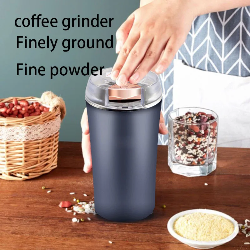Coffee Bean Grinder Electric Kitchen Cereal Chopper 8 Blade Portable Washable Blender Baby Food Maker