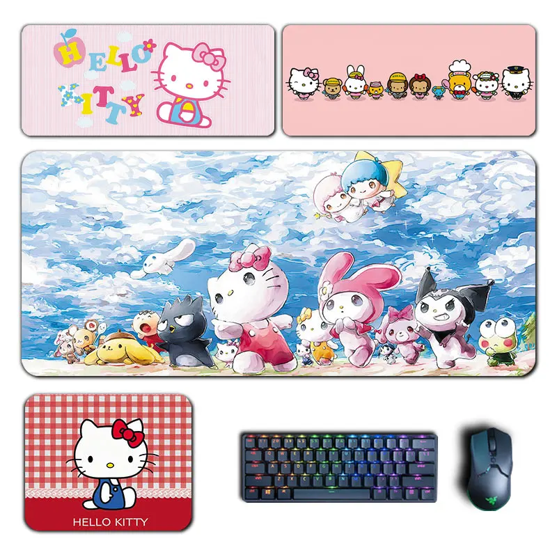 Hello Kitty Mouse Pad Anime Cute Cat Large Mouse Pad Computer Keyboard