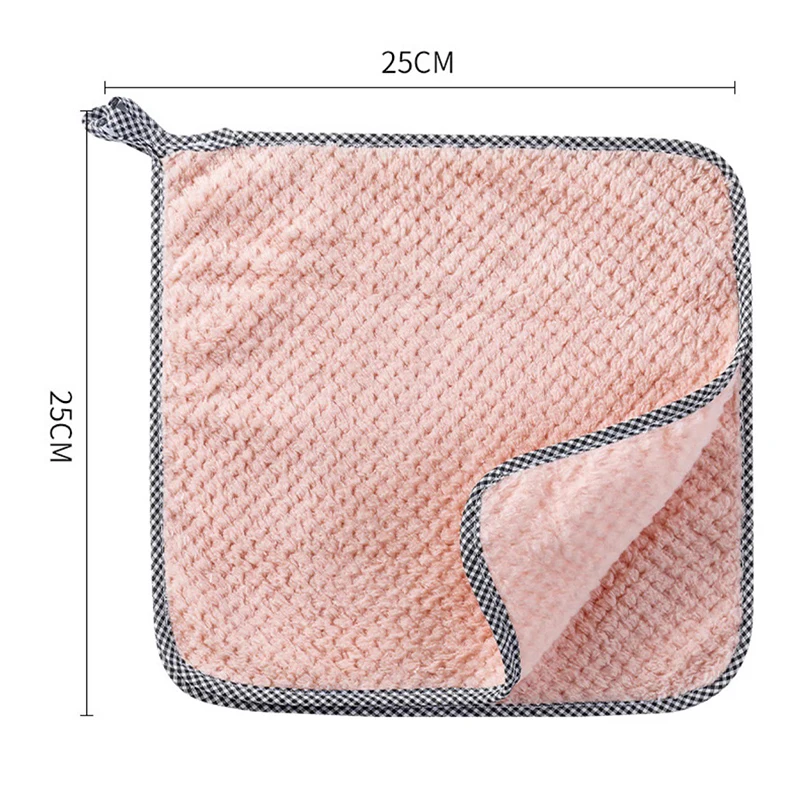 Microfiber Towel 1/5/10Pcs Kitchen Towels Hangable Cleaning Cloth for Tableware Dish Cloth Microfiber Absorbent Household Cleaning Towels