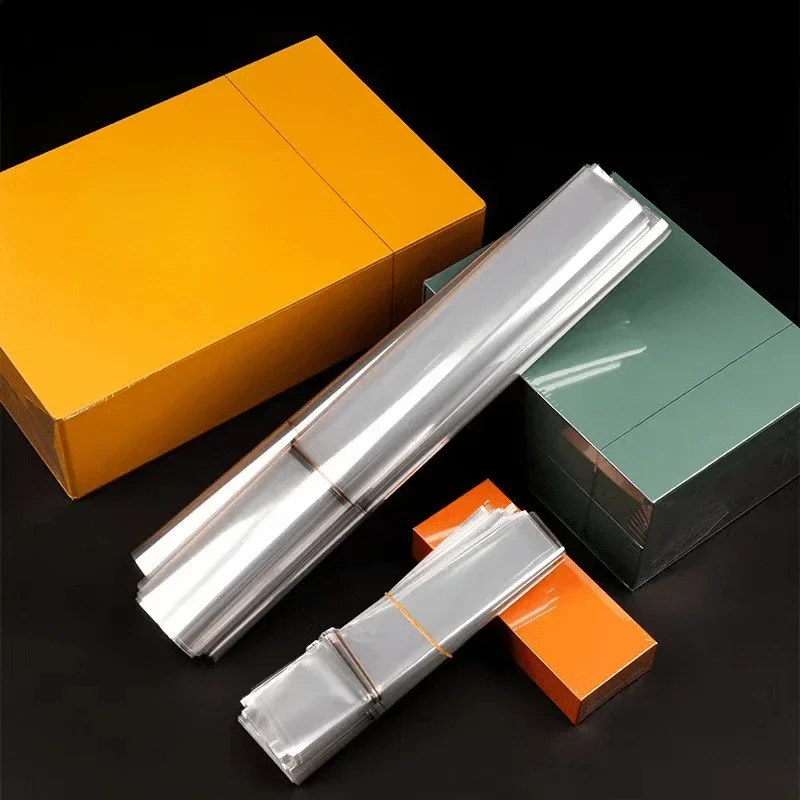 

100 шт. Bopp упаковочная пленка чай подарочная коробка для сигарет Золотая шелковая пленка прозрачная термоусадочная пластиковая упаковочная пленка