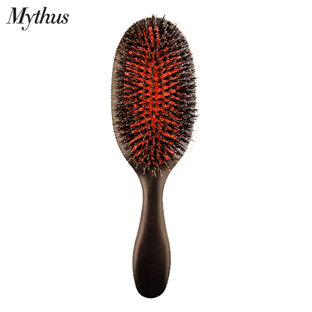 Plastic Oval Hair Brush Professional Hair Curly Brush With Boar Bristle