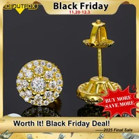 D Color Moissanite Stud Earrings For Women Top Quality 100% 925 Sterling Silver Sparkling Wedding Jewelry Shining Ear Accessory