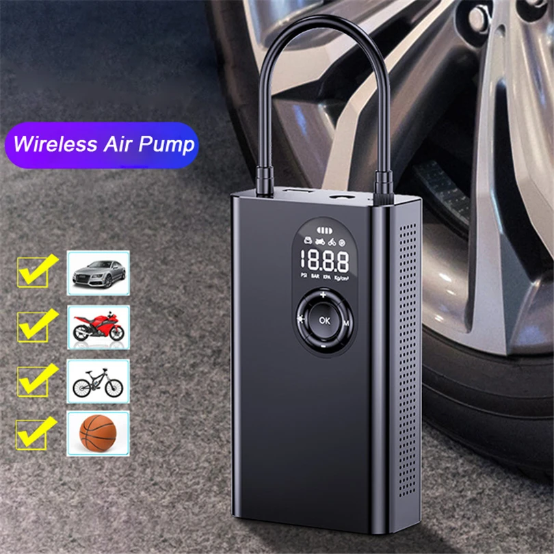 

New Upgrade Car Air Pump Wireless Air Compressor Tire Inflator Portable Tire Automatic Inflator for Car Motorcycle Bicycle