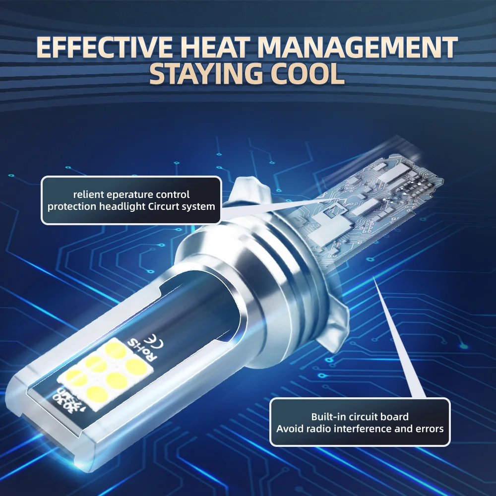 2개 20000LM 6000K 초고휘도 LED 전구 캔버스 오류 없음 H11 자동차 LED 전면 안개등 피아트 두카토 2014-2018용