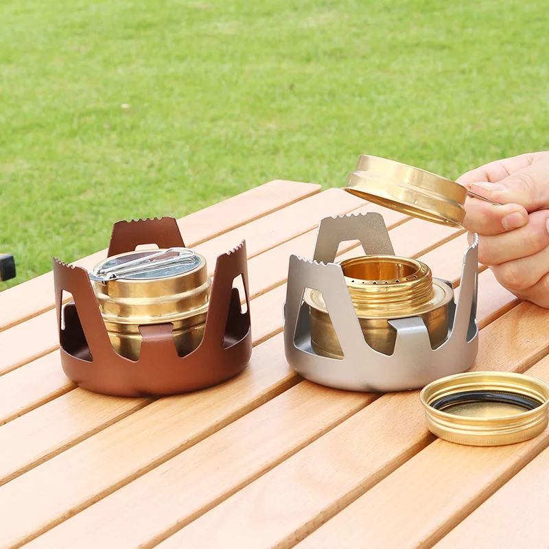 Camping Gas Stove Camping Stove Gas Stove Gas Burner Portable Mini Alcohol Outdoor Ultralight Brass Camping Cooking Backpacking Tourist Burner