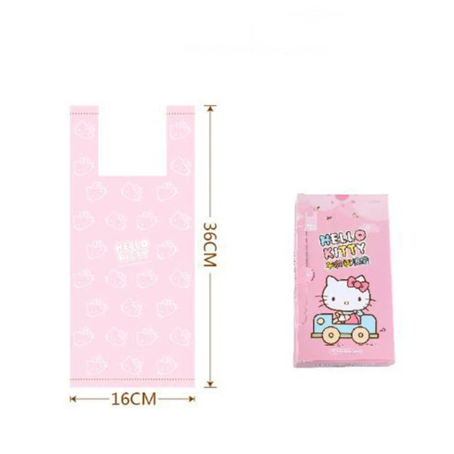 50Db Hello Cica Jármű Szemetes Táska Aranyos Anime Nyomtatott Átlátszó Műanyag Zacskó Nagy Kapacitású Hordozható Asztali Iroda Szeméttáska - Image 6