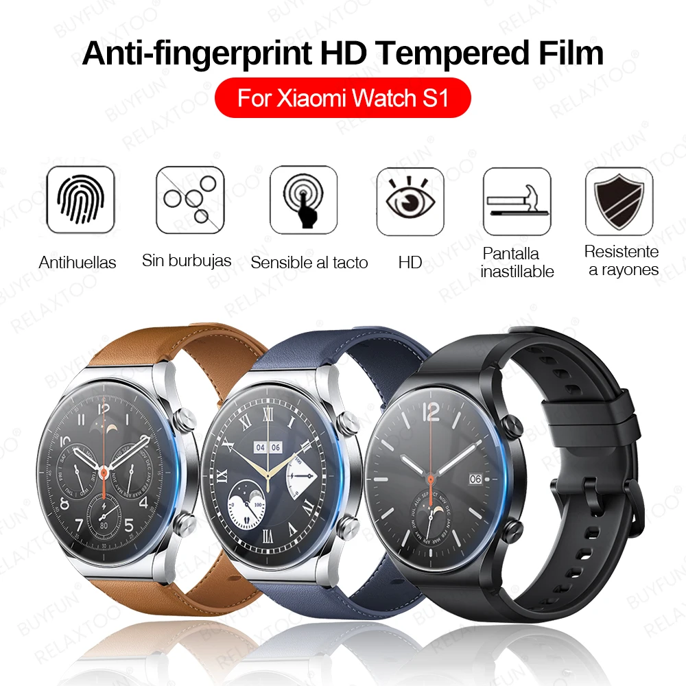 3 шт. закаленное стекло для Xiaomi Watch S1 Защита экрана M2108W1 D42 Взрывозащищенная