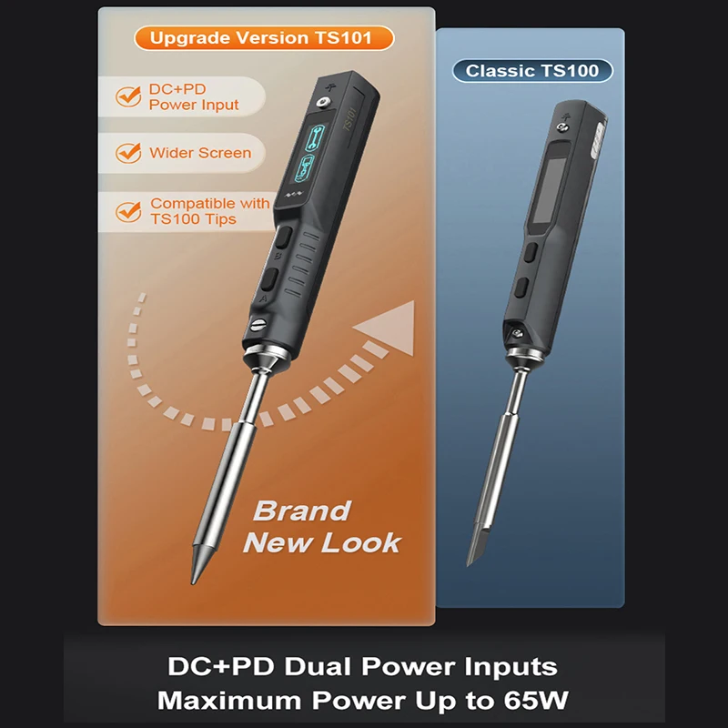 Original TS101 Soldering Iron Electric 65W LCD Temperature Adjustable Programming New TS100 Soldering Iron Upgrade 4