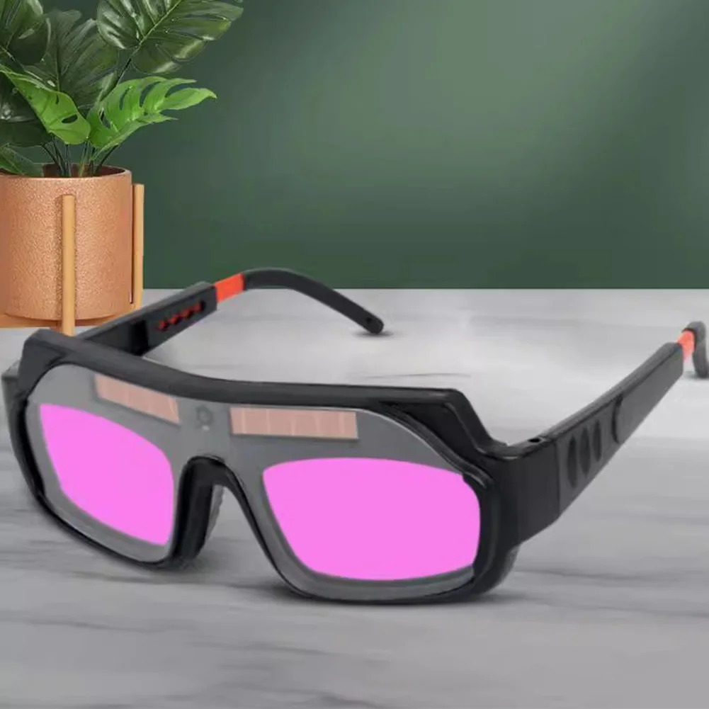 1Pair Protective Glasses Solar Automatic Dimming Welding Mask Auto Welding Goggles with View True Color for Wide
