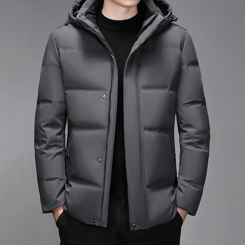 

Middle-aged and elderly down jacket men's long father winter white duck down thickened father grandpa big size fake hair