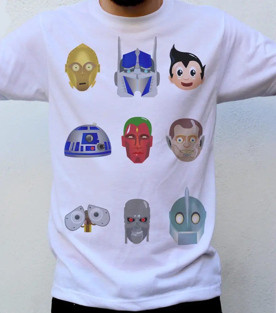 Футболка с надписью хороших роботов, топы C3PO Optimus Astro R2D2, зрение эндробью, яркость Y2K, летние футболки с коротким рукавом в стиле унисекс