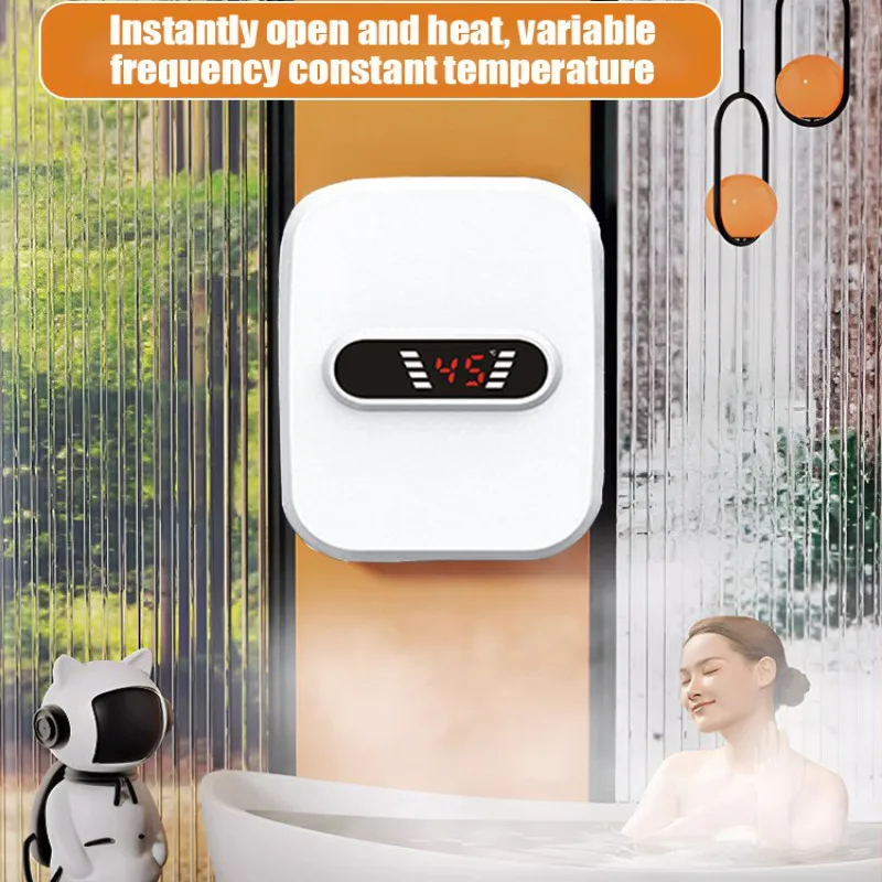 Instant Electric Water Heater Heating Fast Hot Shower with Temperature Display Kitchen Bathroom Mini Instant Water Heater Shower