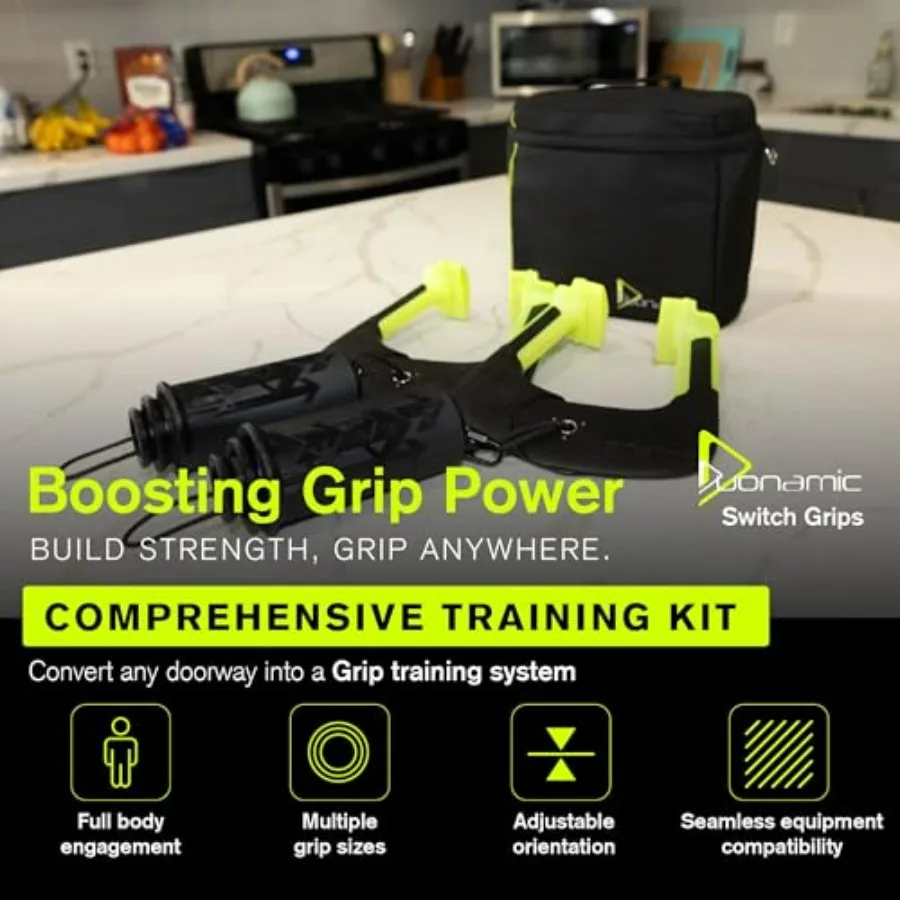 Ultimate Switch Grips Package | Complete Grip Strength Training System with Eleviia Handles, Travel Bag & 3 Sizes of Switch Grip