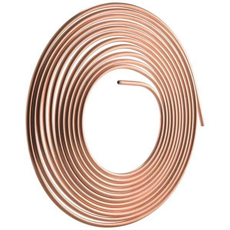 

2Pcs 25FT 7.62M Tube Nuts Car Roll Tube Coil Of 1/4 Inch OD Copper Nickel Brake Pipe Hose Line Piping Tube Tubing