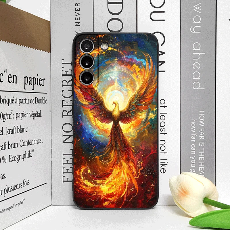 Luxury Phoenix Fire Feather Pattern Soft Silicone Phone Case
