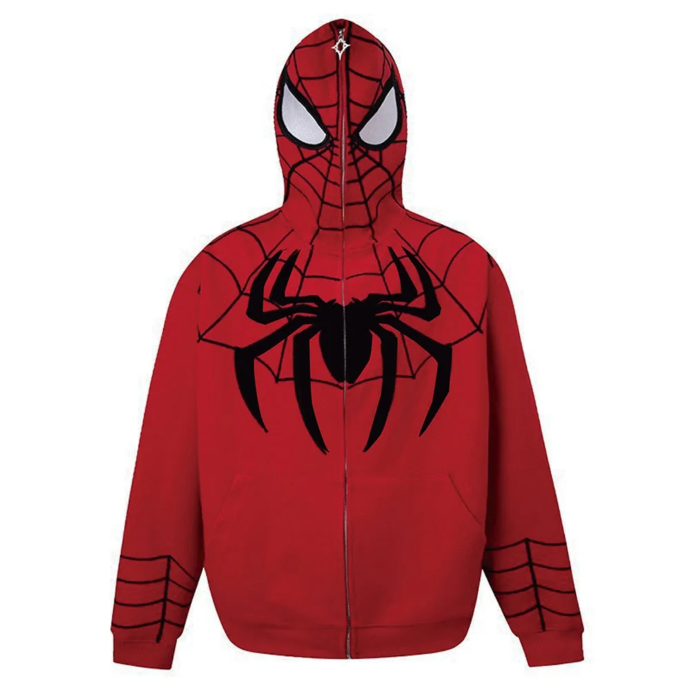 Felpe con cappuccio Spiderman stampa digitale 3D Full Zipper Up Coat Hip Hop Y2K felpe con cappuccio per uomo donna soprabito Cosplay