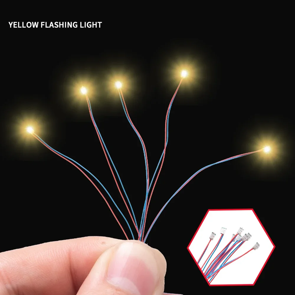 Pack of 5 Miniature Flashing LED Lamps with Pre-Soldered Micro Litz Leads