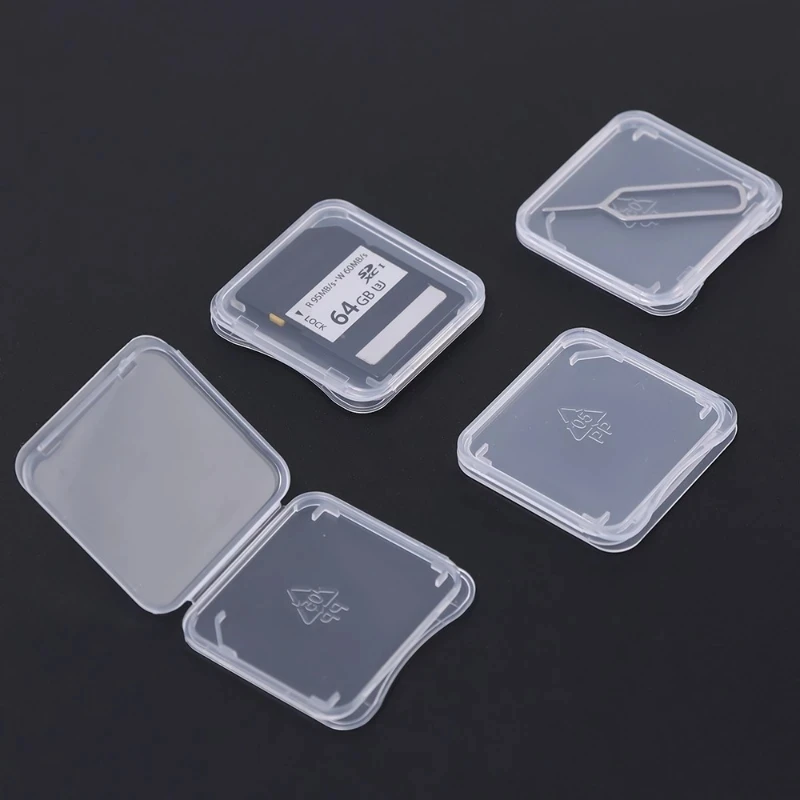 Transparent TF/SD Memory Cards Protective Case Holder Storage Boxes Portable Mini Clear SIM Card Dustproof 20/10/5/1PCS
