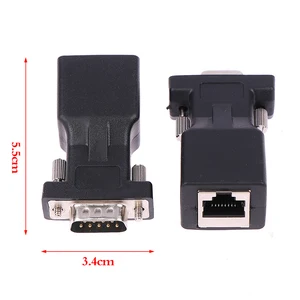 1pcs DB9 RS232 Male/Female To RJ45 Female Adapter COM Port to LAN Ethernet Port Converter