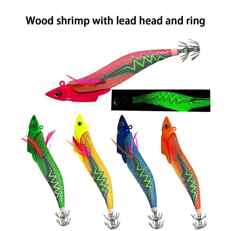 Luminous Glow Jig Head Squid Jig Octopus Jig Octopus Lure Sea Jig Game Fishing Lure Squid Hooks 42G