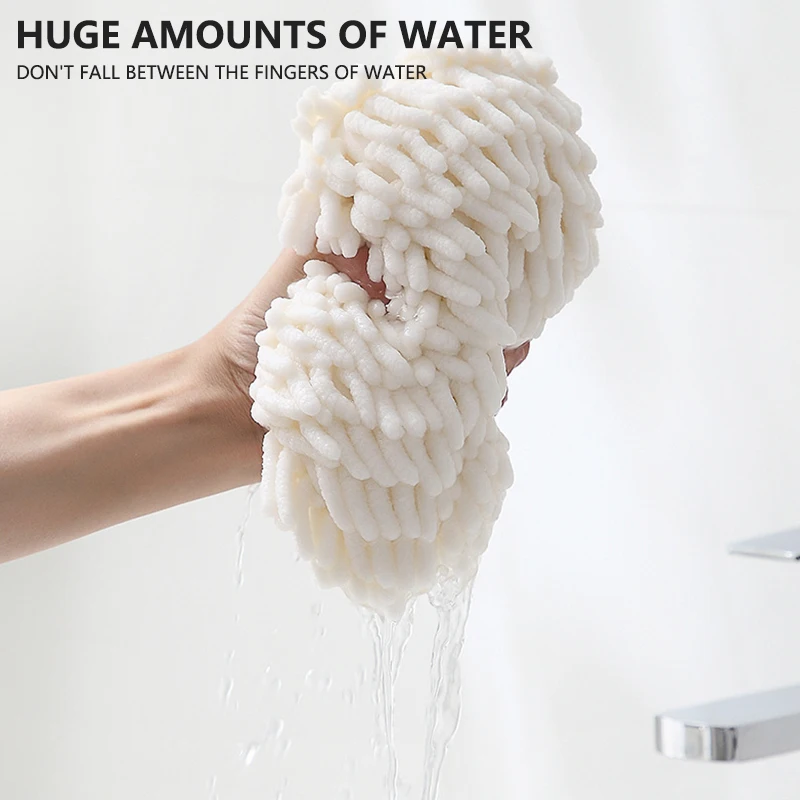 Cotton Towel Face Towel Microfiber Cleaning Towel Microfiber Towel Set Microfiber Hair Towel Chenille Hand Towels Kitchen Bathroom Hand Towel Ball with Hanging Loops