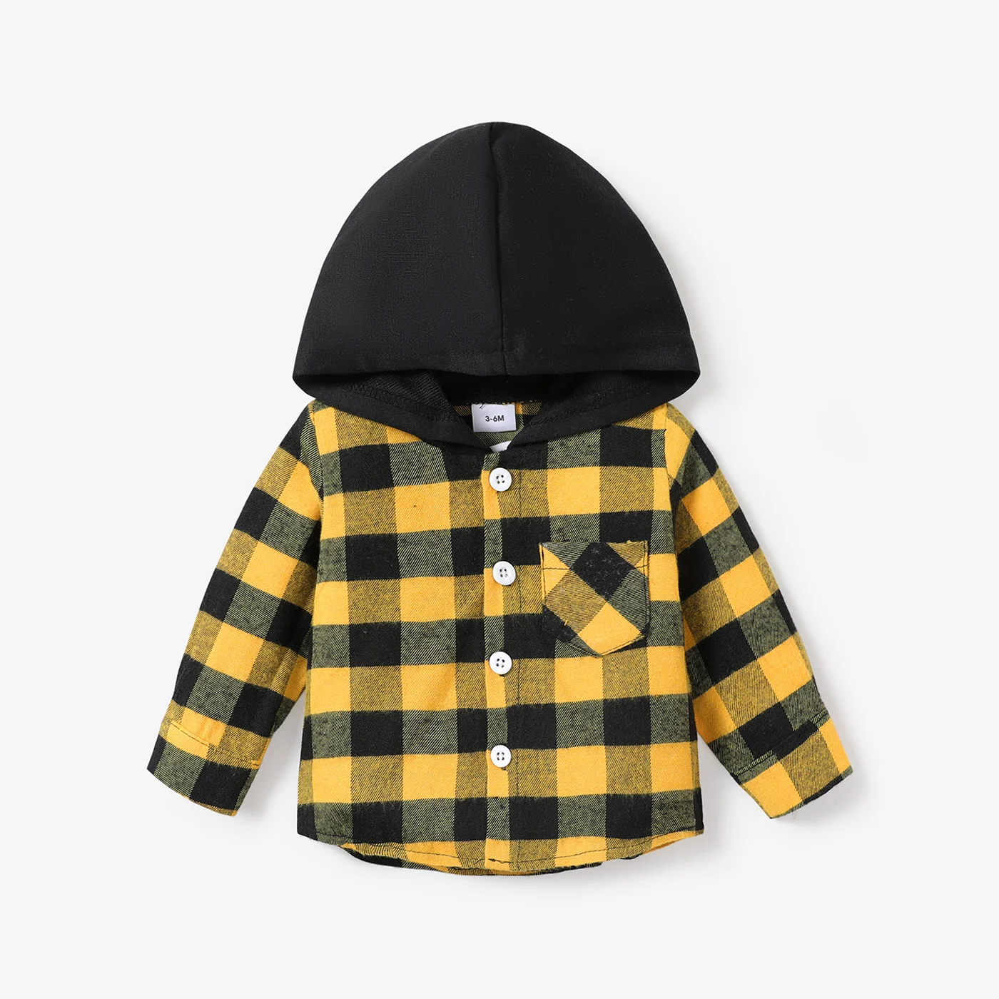 PatPat Baby Boy Classic Grid Hooded Top