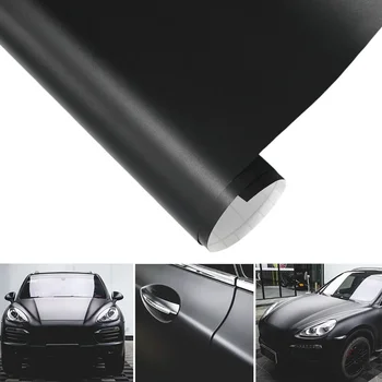 Adesivo per pellicola in rotolo per auto Adesivo per pellicola in vinile nero opaco premium Decalcomania per veicolo Rivestimento per carrozzeria Pellicola per decorazione automatica per moto Senza bolle d'aria