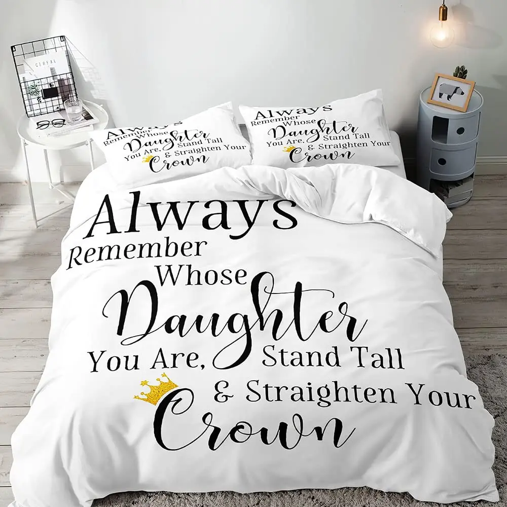 

White Black Bedding Set, King Duvet Cover, Melanin Queen Magic Comforter Quilt Cover, Inspirational Gifts for Women Teenage Girl