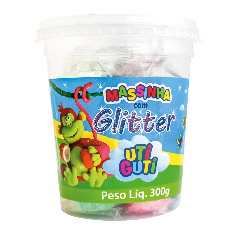 GLITTER Dough Soft 6 Colors POT 300g ICU GUTI - Canson - 1