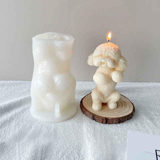 3D Dog Candle Mold Silicone DIY Teddy Dog Candle Molds for Candle Making  Aroma Soy Wax Handmade Soap Polymer Clay Plaster Epoxy - AliExpress