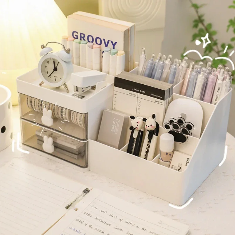 Multifunctional Desktop Organizer with Drawer and Pen Holder