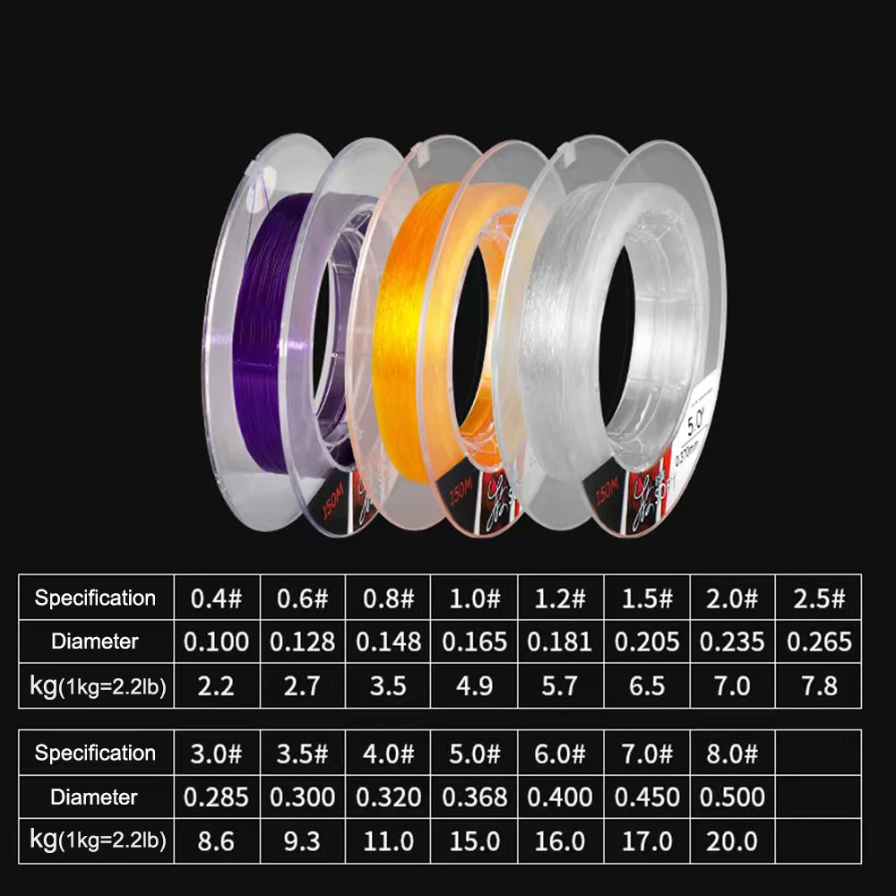 Fluorocarbon Coating Fishing Line 150M Japan 0.10mm-0.50mm 4.8LB-44LB Carbon Fiber Leader Line Fishing Lure Wire Sinking Line 2