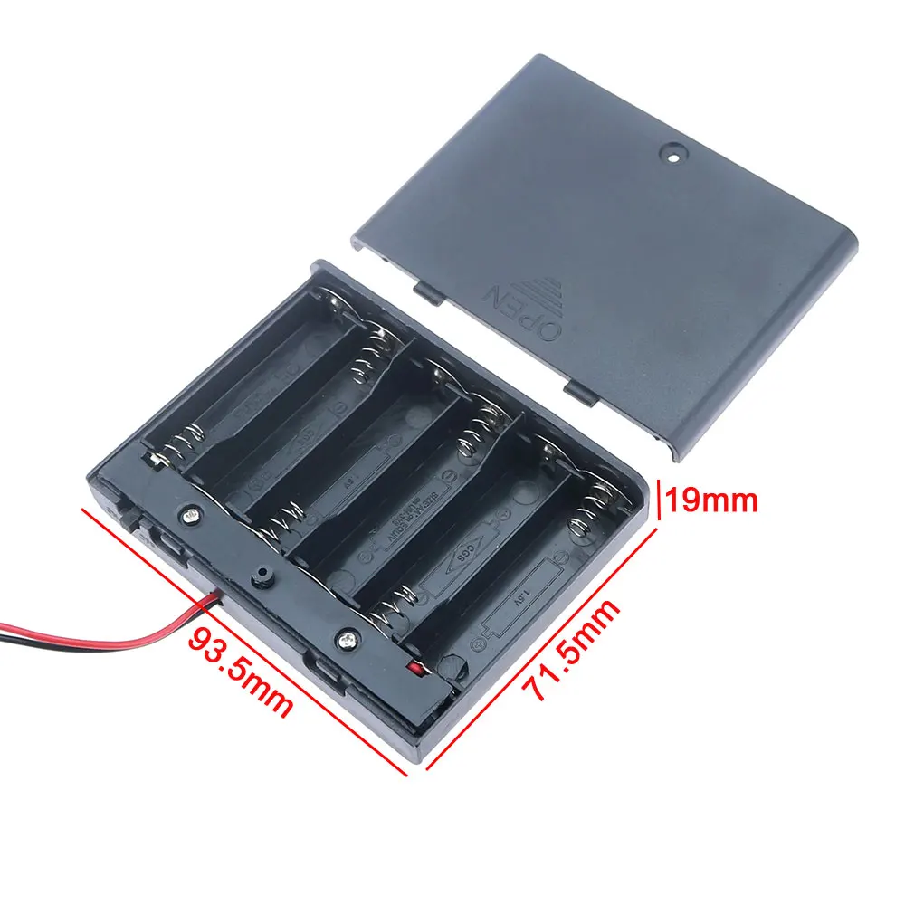 JCD AA 배터리 거치대 보관 케이스 박스, 스위치 및 커버 포함, AA 배터리 표준 컨테이너, 2 슬롯, 3 슬롯, 4 슬롯, 6  슬롯, 8 슬롯-Freehip.co.kr