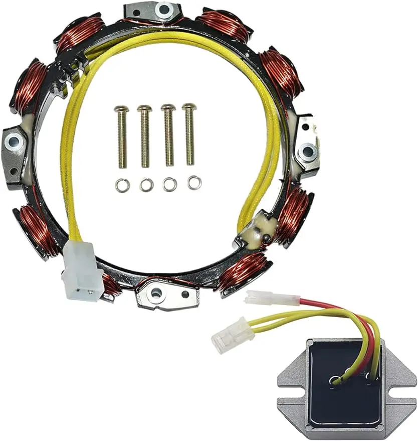 Alternator 592830 With 845907 Voltage Regulator For Briggs&Stratton 394890 393374 691185 696458 691064 393295 John D Lawn Mower alternator voltage regulator