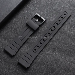 Versatile PU Rubber Watch Strap - Available in Multiple Sizes - 16mm (Black - Black)