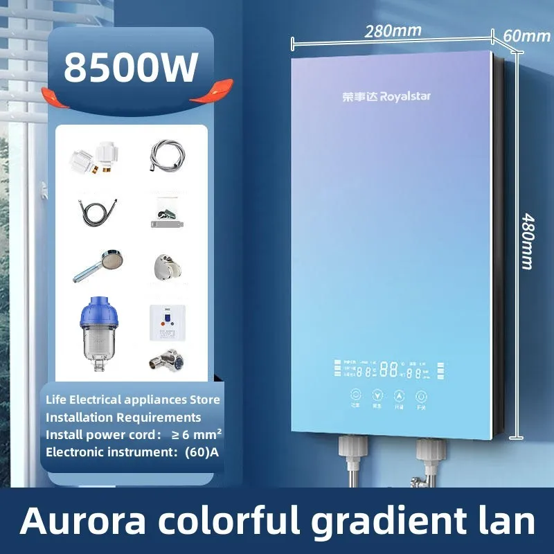 HYUNDAI Petit chauffe-eau électrique Chauffage rapide instantané  Température constante intelligente Salle de bains Douche Eau chaude  illimitée Écran d'affichage anglais Affichage de la température en temps  réel - AliExpress