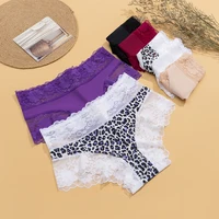 Culottes pour femmes TrowBridge en dentelle florale douce, sous-vêtements féminins tendance à motif léopard, lingerie ajourée, grande taille, PantyHot 4
