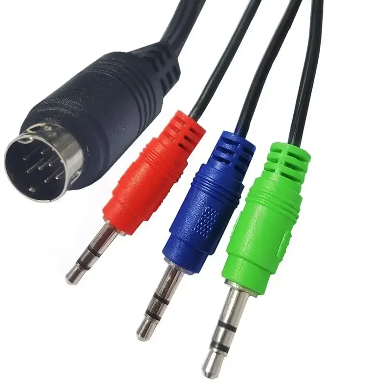 Mini DIN 9P Connecting Cable Mini DIN 9Pin Male To 3 * DC3.5mm Male Red Green Blue Audio Cable Mini Din 1.8m