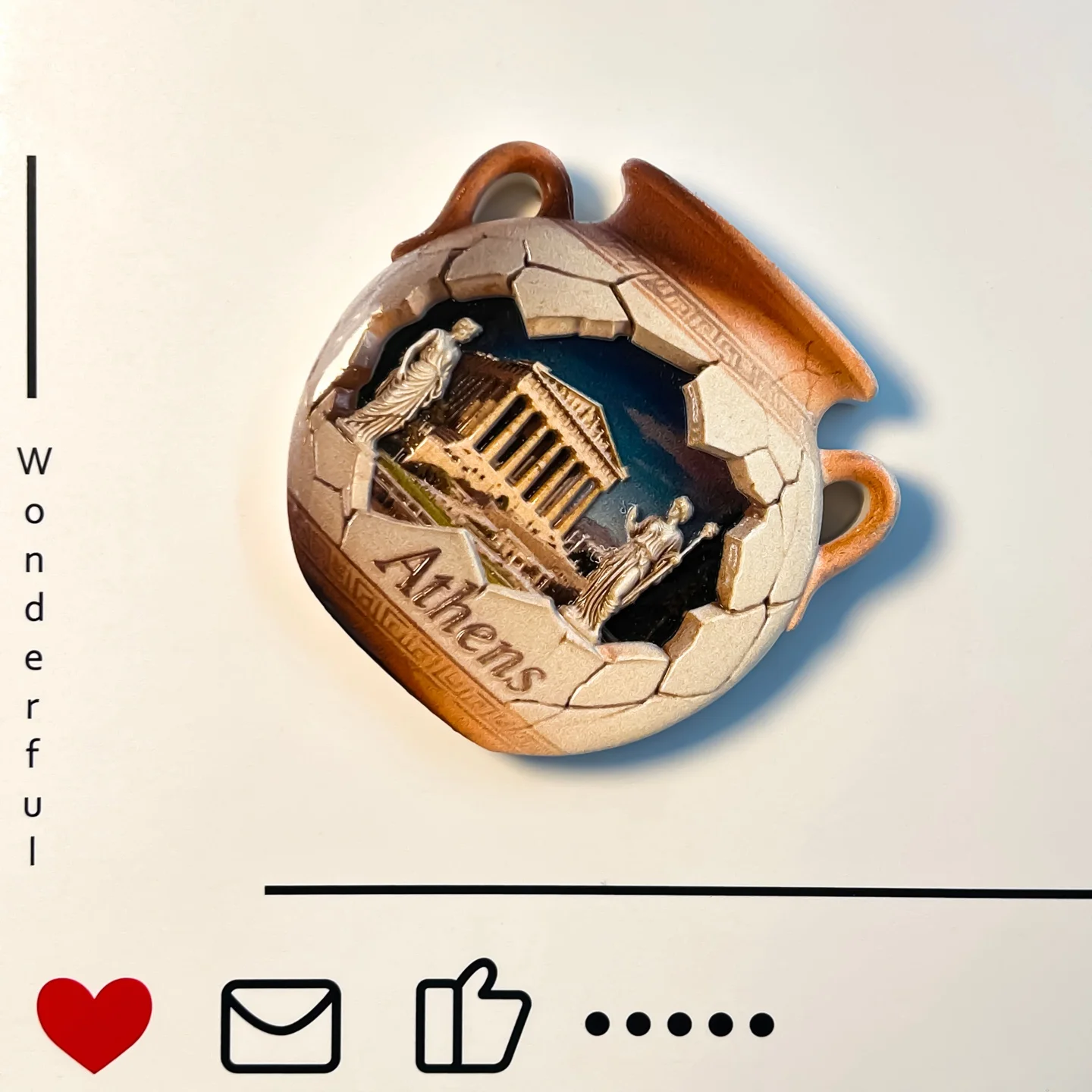 Athens Parthenon Scenic Pottery Bottle-Shape Fridge Magnet