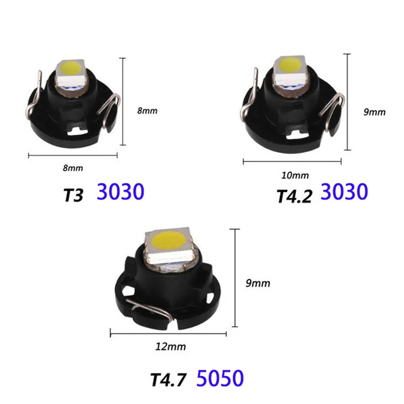 Instrument Lights LED T3 T4.2 T4.7 Meter Bulb Warning Switch Dashboard Indicator Panel Lamp 10PCS car dashboard light bulbs