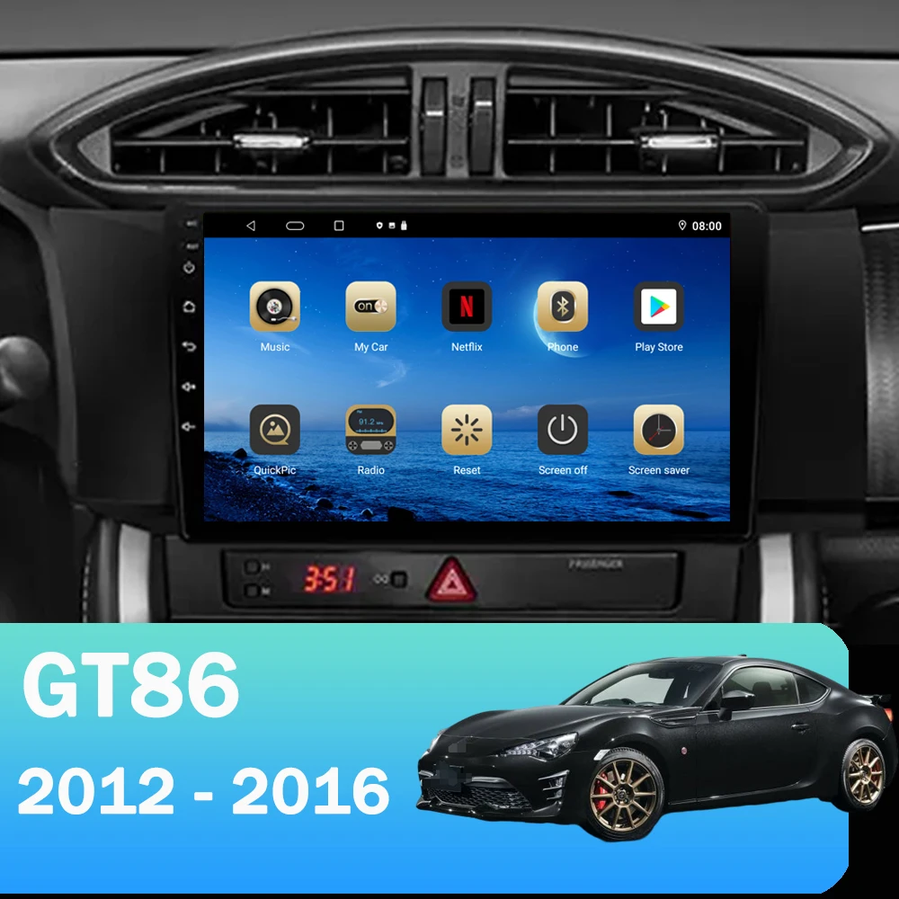 Android 14 Car GPS Navigation Radio for Toyota GT86 Subaru BRZ Scion FRS 2012 2013