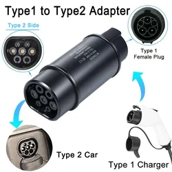 Universal Electric Vehicle Charger Adapter with Enhanced Connectivity, Type 1 to Type 2 Converter (7.2KW Type1 to Type2)