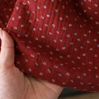 2026 New Spring and Autumn Women's Sleeping Skirt 100%Cotton Crepe Red Large Size Long Sleeve Home Sleeping Skirt Princess Skirt - Image 6