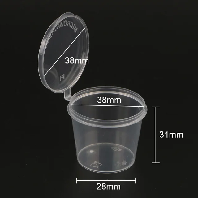 Disposable Plastic Sauce Cups with Lids 6