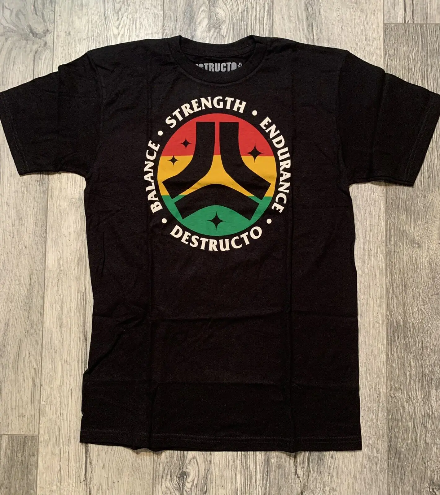 Destroto "Dub Mission" Tee (Nero/Rasta) (Piccolo)