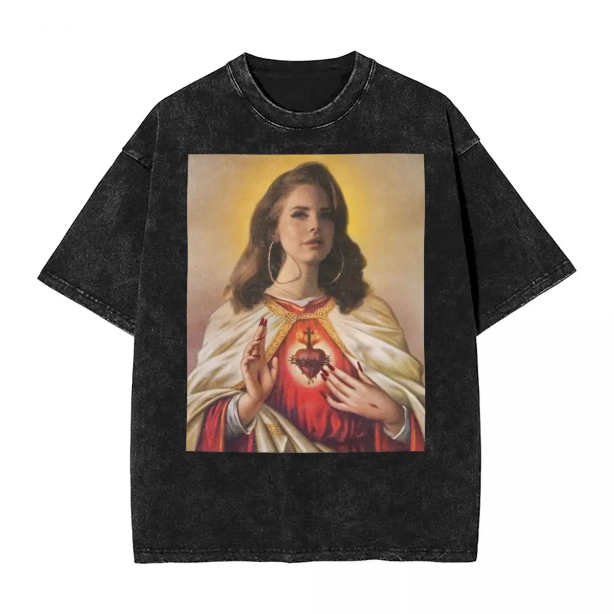 

Washed T Shirts Lana Del Rey Hip Hop Vintage T-Shirts Oversize Streetwear Short Sleeve Summer Tops Tees Men Women